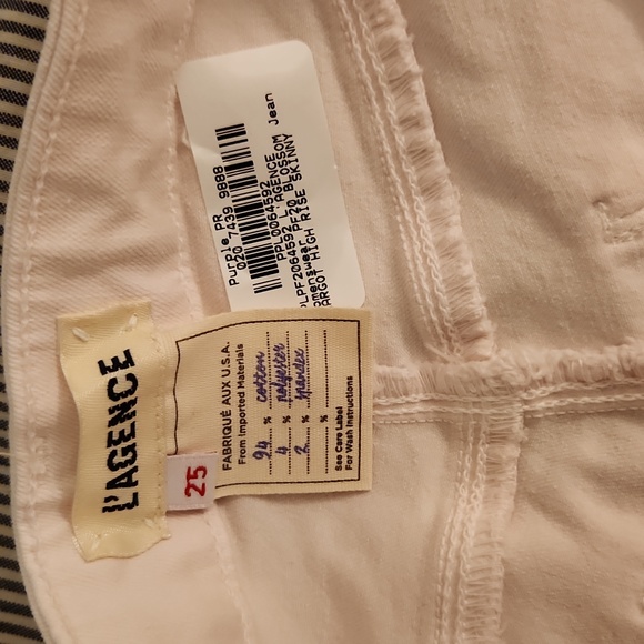 L’AGENCE Margot High Rise Skinny Jeans In Petal Women's Size 25 New With Tags - Picture 8 of 11